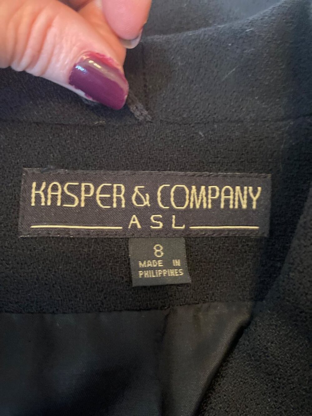 Kasper & Company ASL 100% Wool Navy Vintage Skirt/10 Suit Blazer/8 Set - Picture 3 of 7